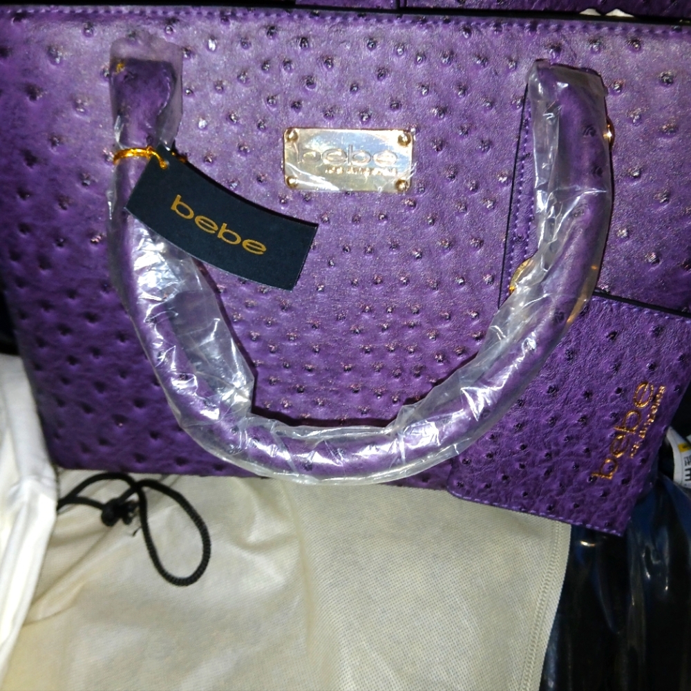Bebe Ostrich Satchel